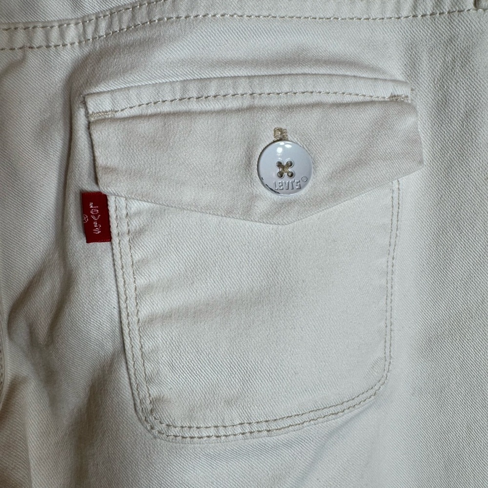 Levi’s the original 545 low bootcut white flip back‎ pocket brown stitching Sz 4 - Picture 6 of 15